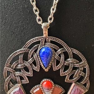 Unusual Rare Sol D’Oro Claddagh Celtic Irish Pendant Necklace gift